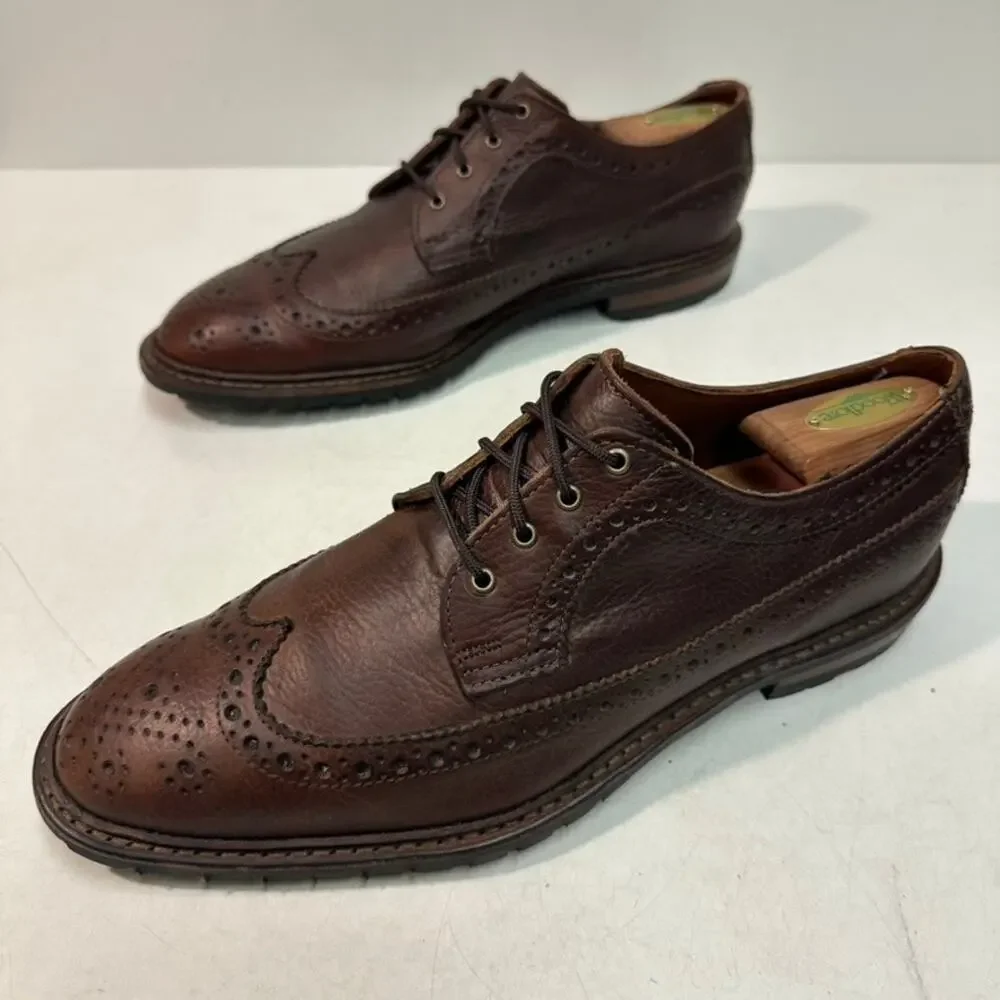 EUC Allen Edmonds x Brooks Brothers Longwing Wingtip Waxed Brown USA 10 D
